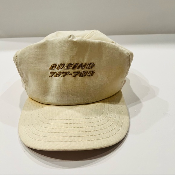 Vintage 80’s BOEING 737-700 White Snapback Hat - Picture 2 of 5